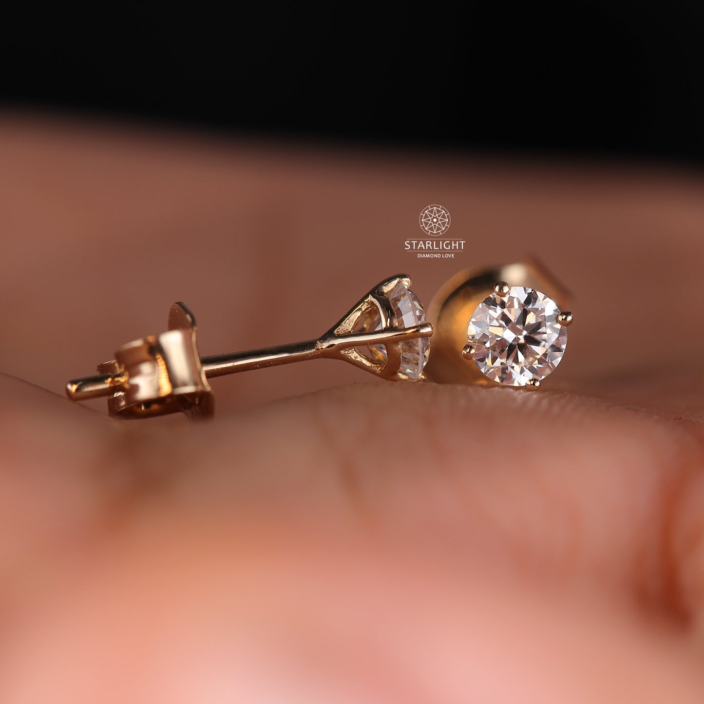 1ct TCW Round Cut Lab Grown Diamond Stud Earrings