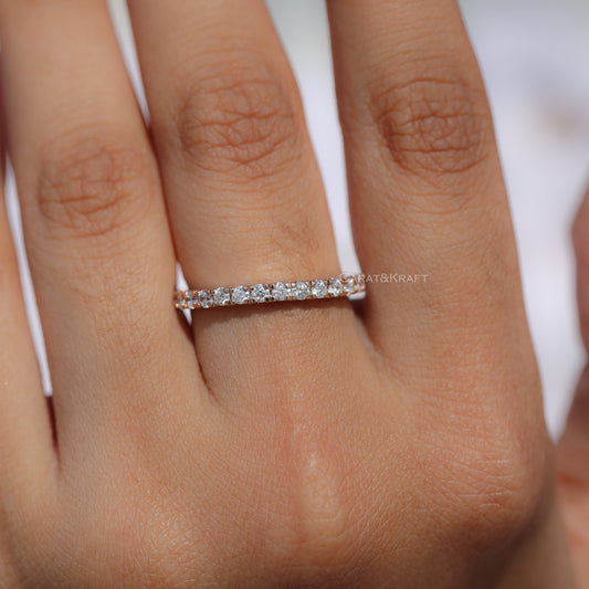 2mm Half eternity moissanite Band, view 1