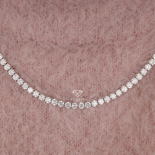 3mm 24 Inch Moissanite Diamond Tennis Necklace