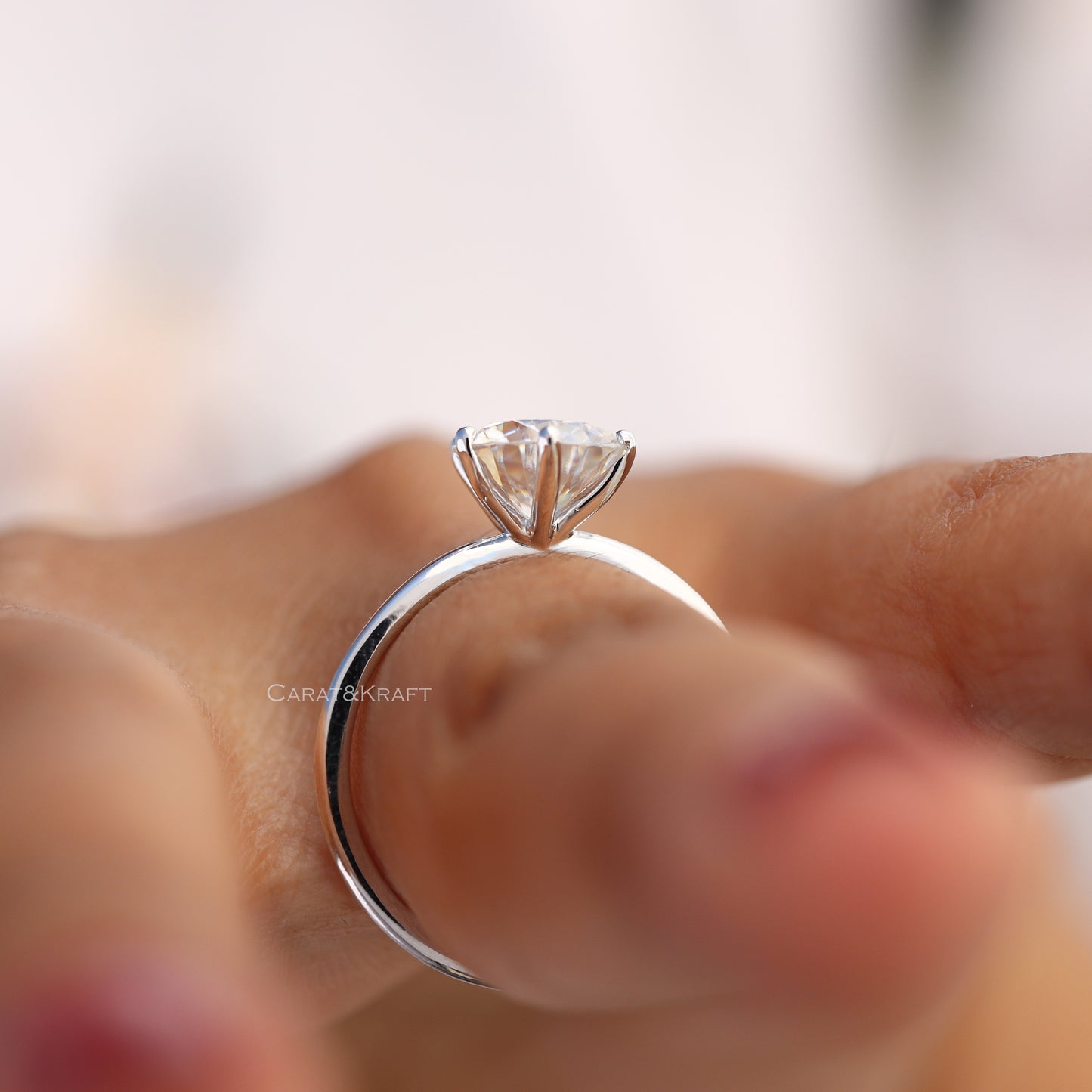 1.00 CT to 3.00CT Round Six Prong Lab Diamond Solitaire Ring