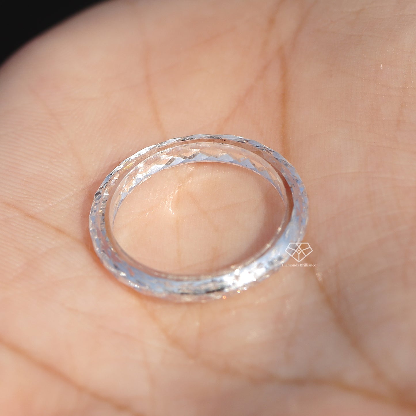 Solid Lab Grown Single-Crystal Diamond Ring - 4.5 US