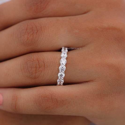 3mm VVS1 Moissanite tennis eternity ring, Moissanite Diamond ring