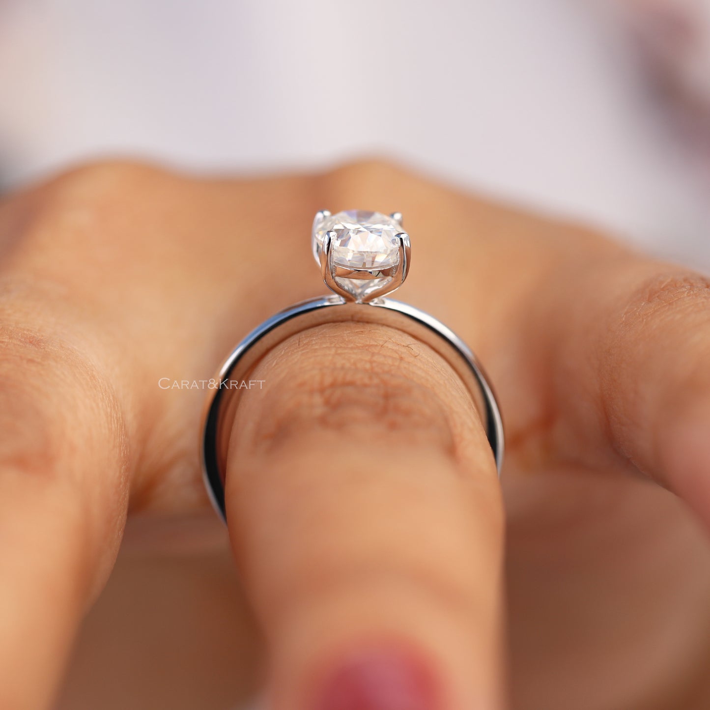1.00- 3.0 CT Oval Cut Lab Grown Diamond Solitaire Engagement Ring