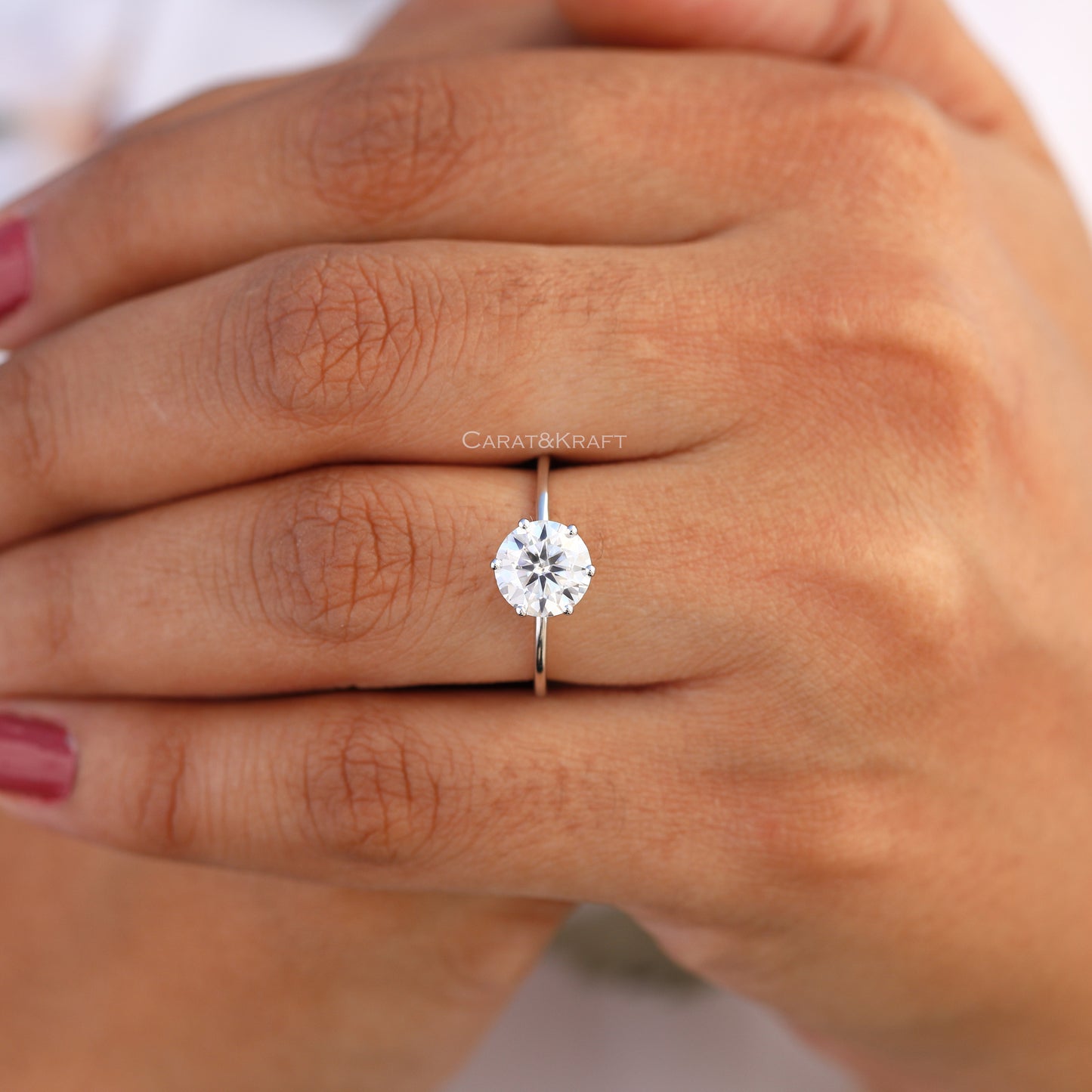 1.00 CT to 3.00CT Round Six Prong Lab Diamond Solitaire Ring