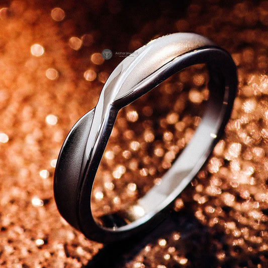 Infinity Shape Knot White Gold Ring, Modern Silver Promise Ring, view 2