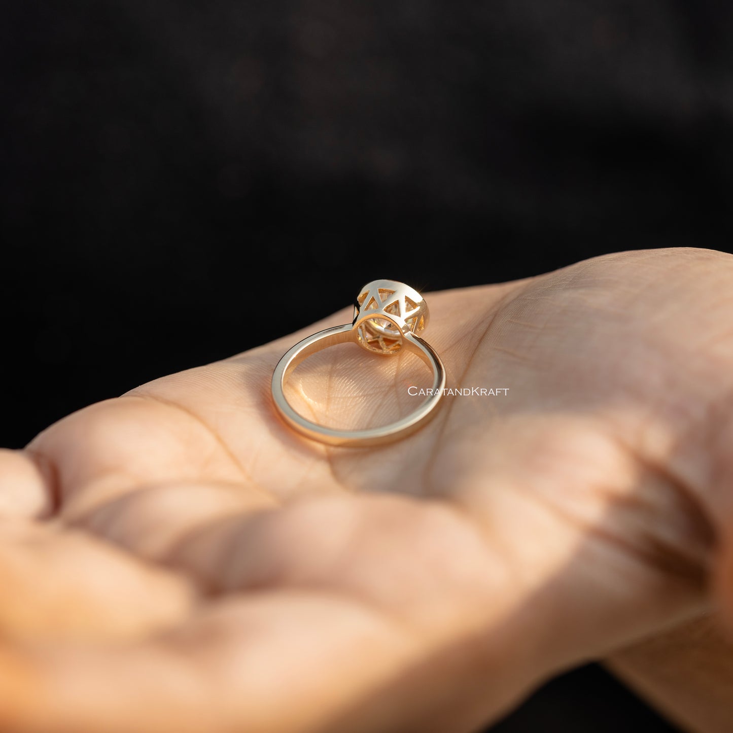 1.00CT To 5.00CT Colorless Round Moissanite Engagement Ring, Bezel Set Solitaire Simple Ring
