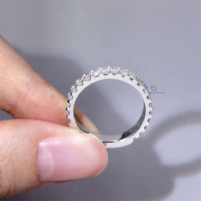 Emerald Cut Moissanite 3/4 Eternity Band