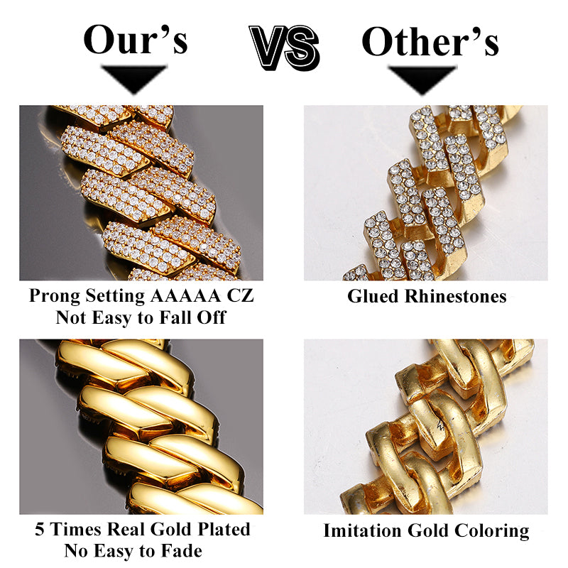 Heavy Cuban Link Brass Chain & Bracelet