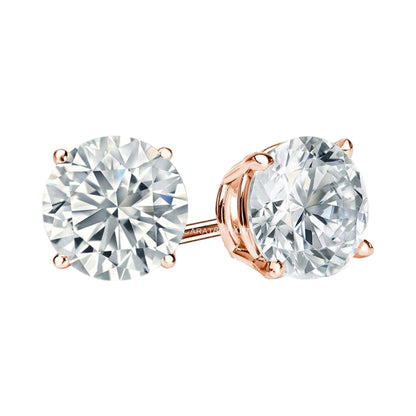 Round Lab Grown Diamond Stud Earrings from Carat and Kraft, on white