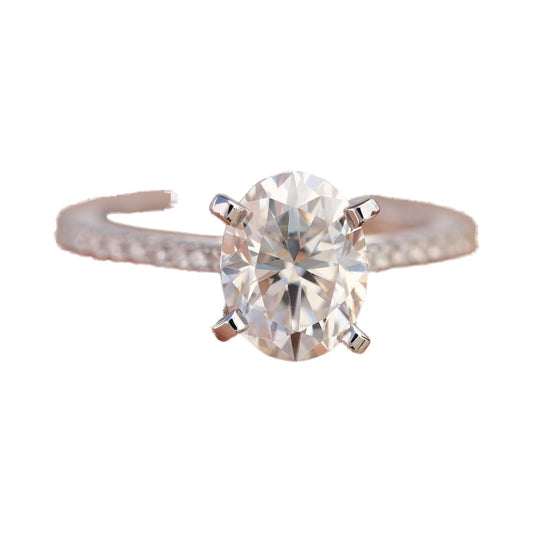 0.50 to 5.0 CT Oval Cut Lab Grown Diamond Engagement Ring from Carat and Kraft, on white