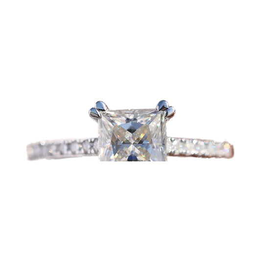 0.50 to 5.00CT Princess Cut Lab Grown Diamond Engagement Ring from Carat and Kraft, on white