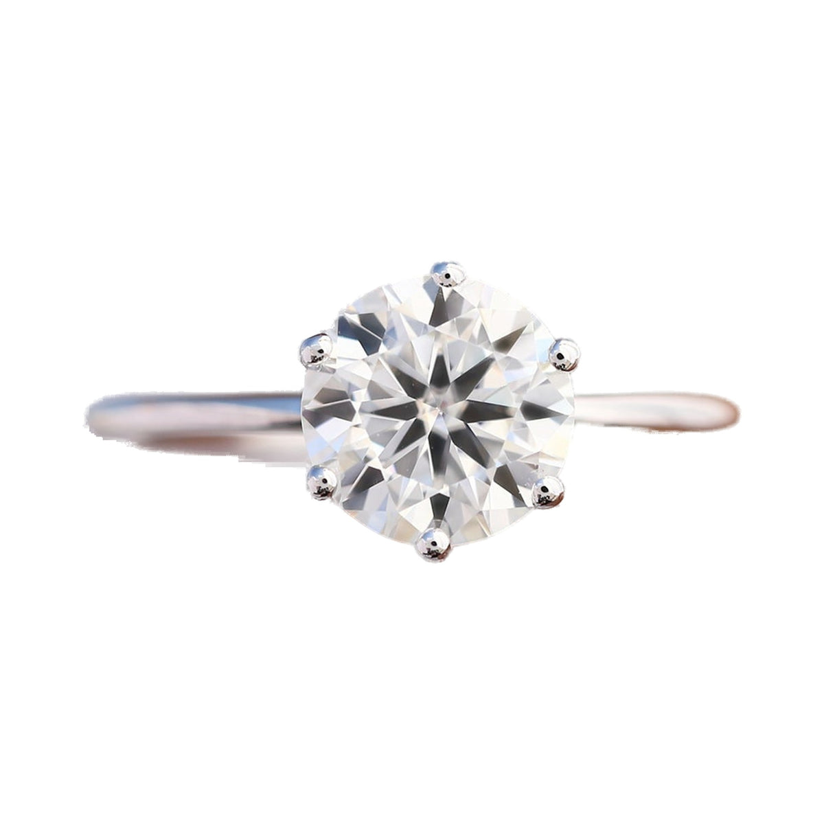 1.00 CT to 3.00CT Round Six Prong Lab Diamond Solitaire Ring from Carat and Kraft, on white