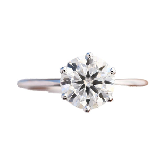 1.00 CT to 3.00CT Round Six Prong Lab Diamond Solitaire Ring from Carat and Kraft, on white