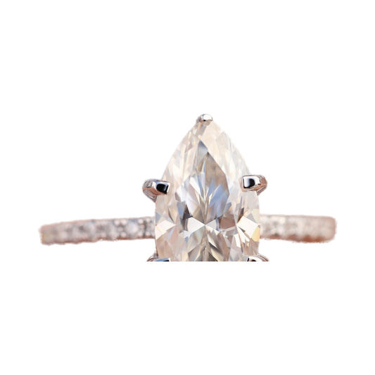 0.50 to 3.00CT Marquise Lab Grown Diamond Pave Engagement Ring from Carat and Kraft, on white