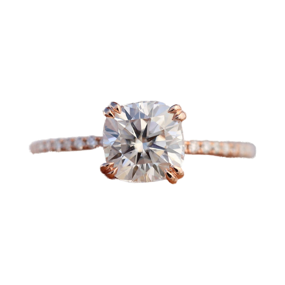 0.50 CT to 5.0 CT Cushion Cut Lab Grown Diamond Engagement Ring from Carat and Kraft, on white