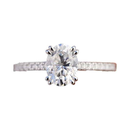 Oval Lab Grown Diamond F/VS Diamond Ring from Carat and Kraft, on white