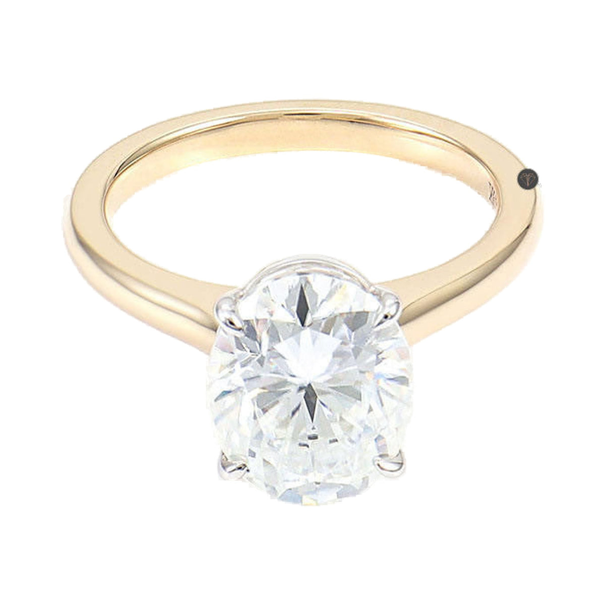 1.00CT to 5.00CT Oval Cut Two Tone Moissanite Solitaire Engagement Ring from Carat and Kraft, on white