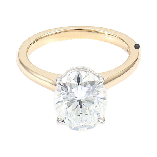 1.00CT to 5.00CT Oval Cut Two Tone Moissanite Solitaire Engagement Ring from Carat and Kraft, on white