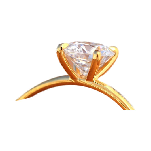 1.00 to 5.00 CT Cushion Cut Moissanite Solitaire Ring from Carat and Kraft, on white