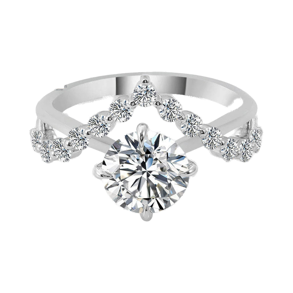 Round Cut Lab Grown Diamond Twisted Style Floating Bubble Moissanite Ring from Carat and Kraft, on white