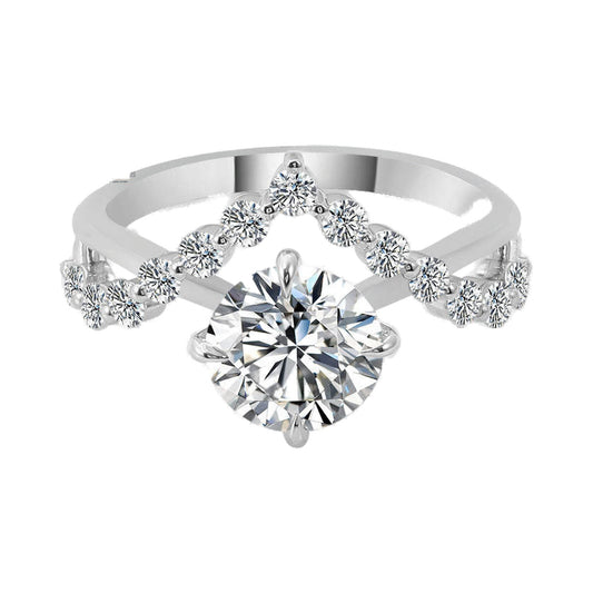 Round Cut Lab Grown Diamond Twisted Style Floating Bubble Moissanite Ring from Carat and Kraft, on white