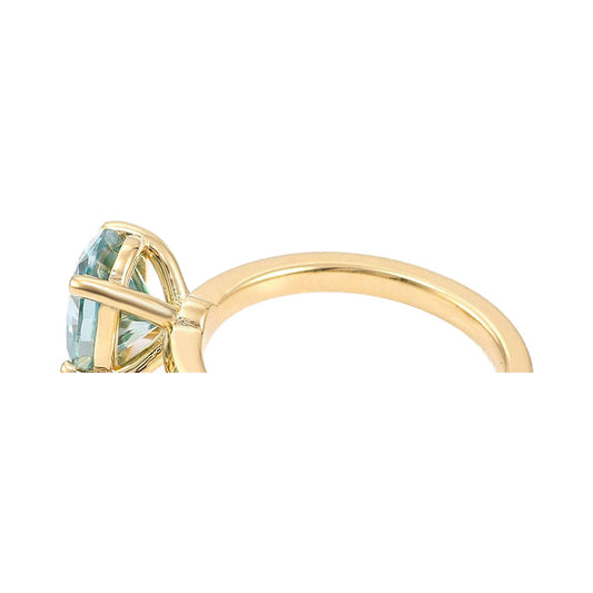 1.00CT to 5.00CT Blue Oval Cut Solitaire Moissanite Ring from Carat and Kraft, on white