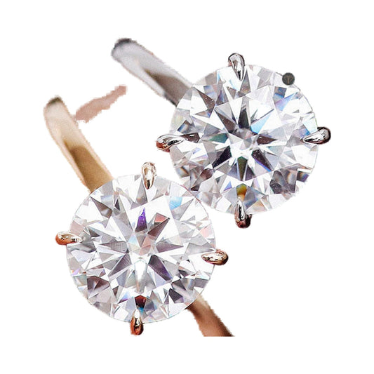 Round Cut 1.0CT To 5.0CT Hidden Halo Moissanite Diamond Ring from Carat and Kraft, on white
