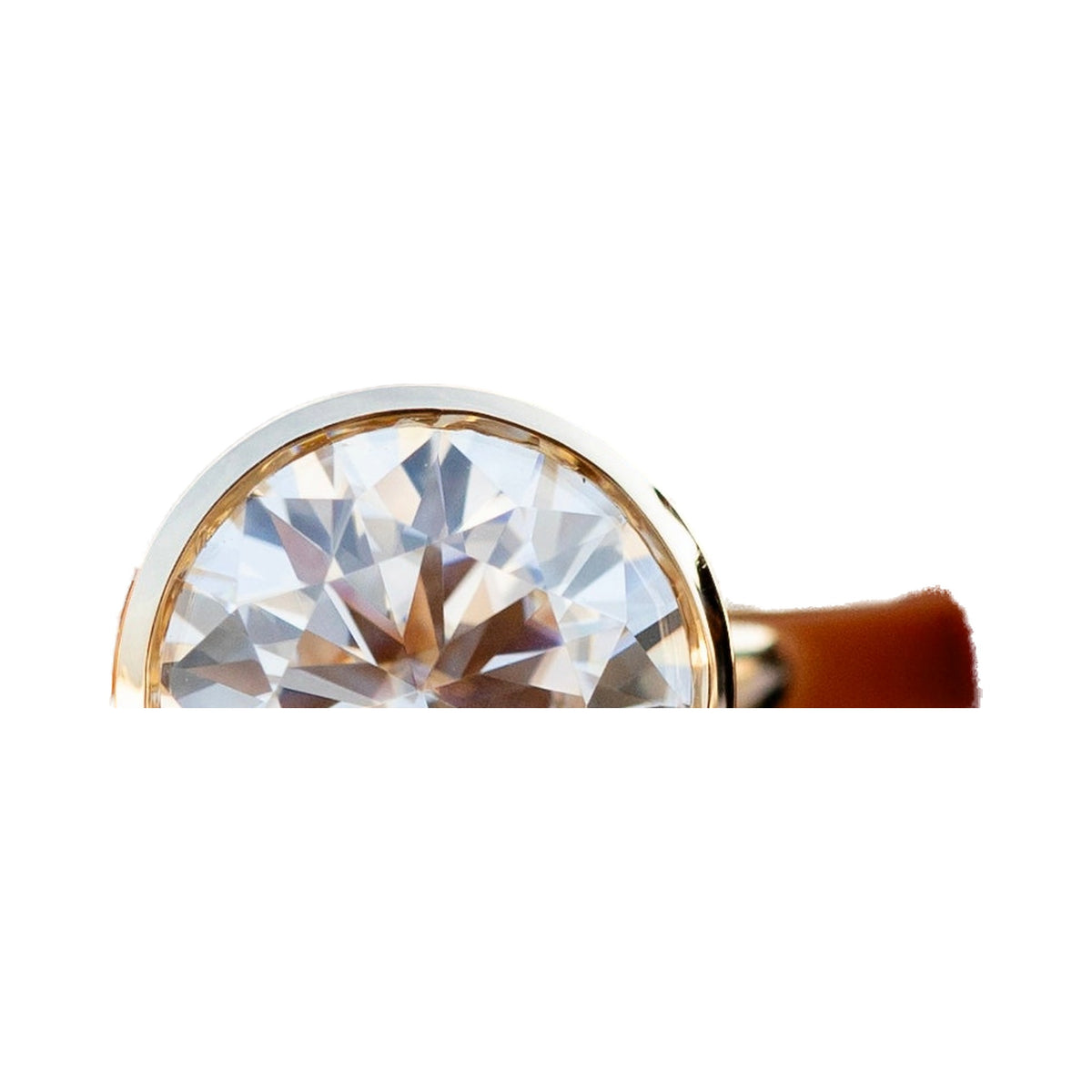 1.00CT To 5.00CT Round Moissanite Bezel Set Solitaire Simple Ring from Carat and Kraft, on white