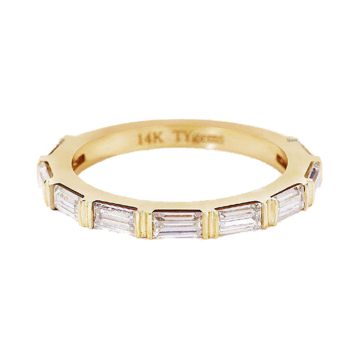 1.17TW Baguette Half Bezel Set Lab Created Diamond Band from Carat and Kraft, on white