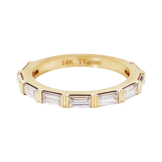 1.17TW Baguette Half Bezel Set Lab Created Diamond Band from Carat and Kraft, on white
