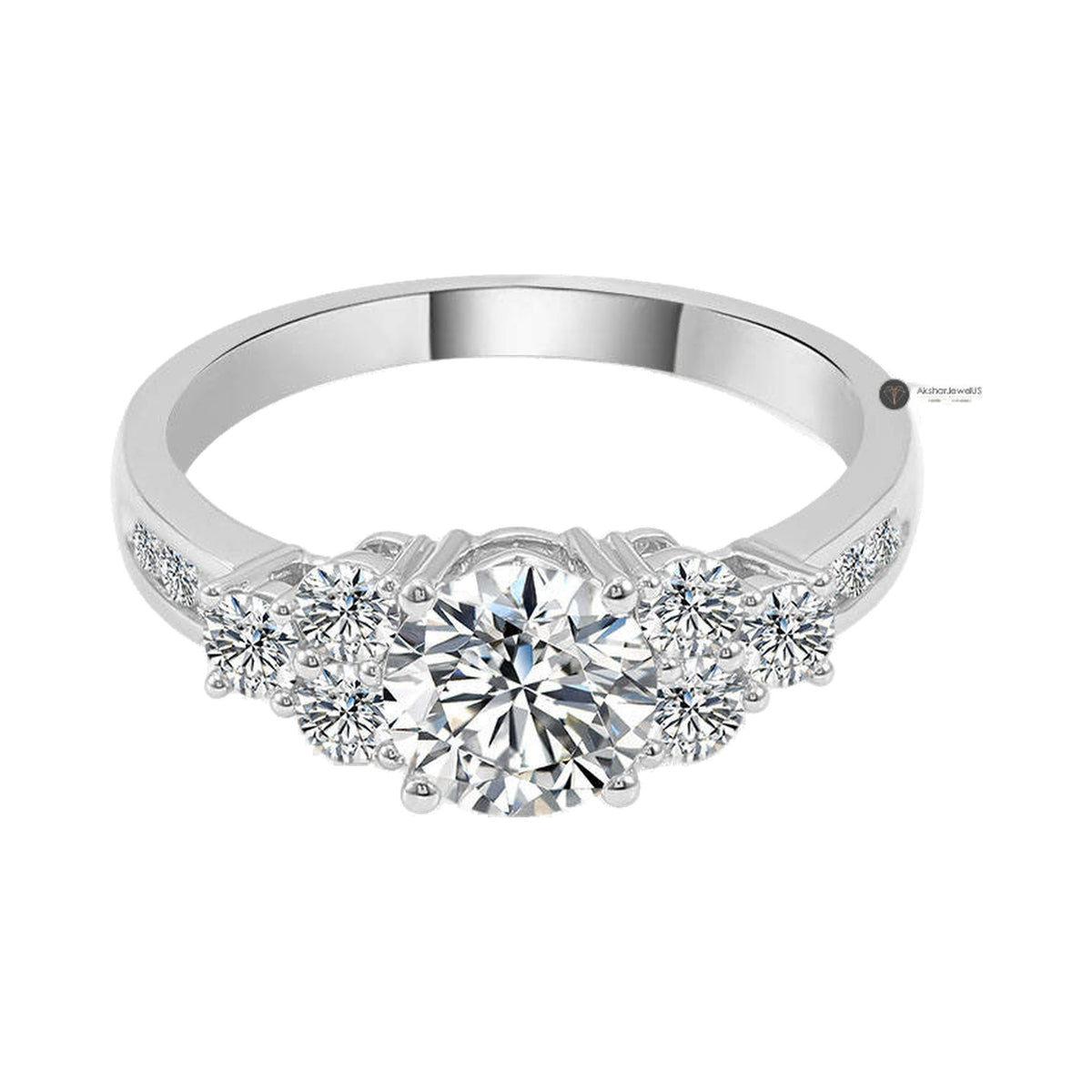 1.67CT Round Cut Cluster Moissanite Wedding Ring from Carat and Kraft, on white