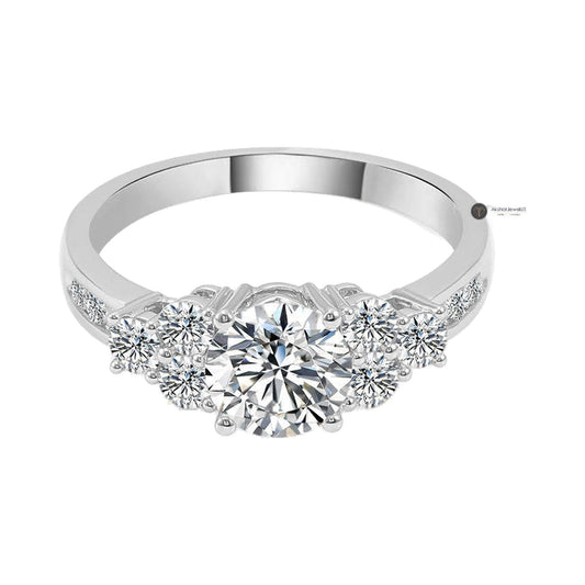 1.67CT Round Cut Cluster Moissanite Wedding Ring from Carat and Kraft, on white