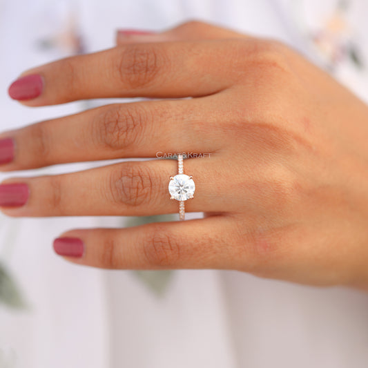 0.50 - 5.0 CT Round Lab Grown Diamond Wedding Ring, view 1