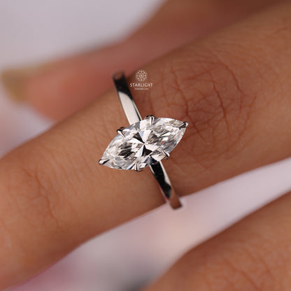 2.5 Carat Marquise Cut Lab Grown Diamond Engagement Ring