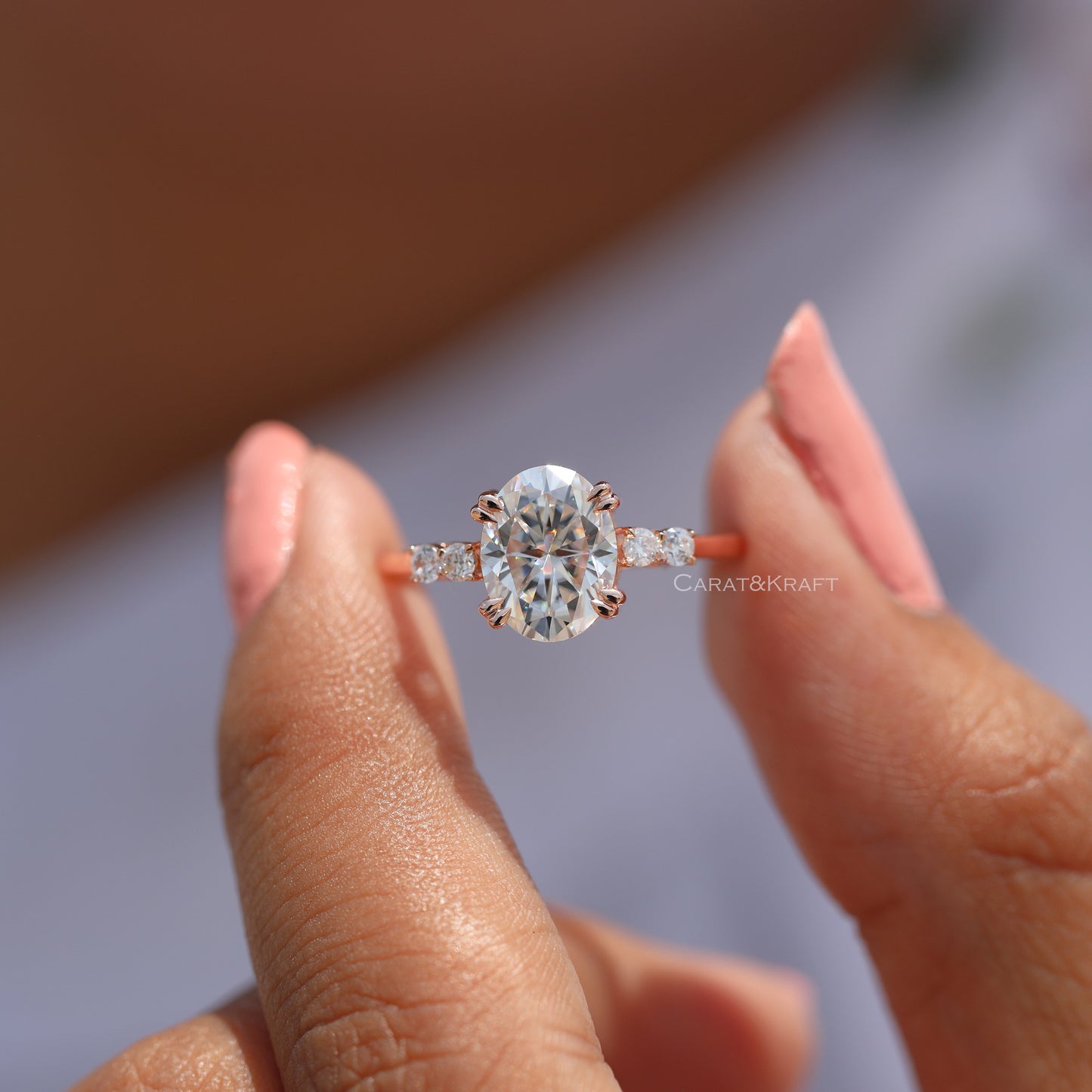 Oval Lab Grown Diamond Engagement Ring