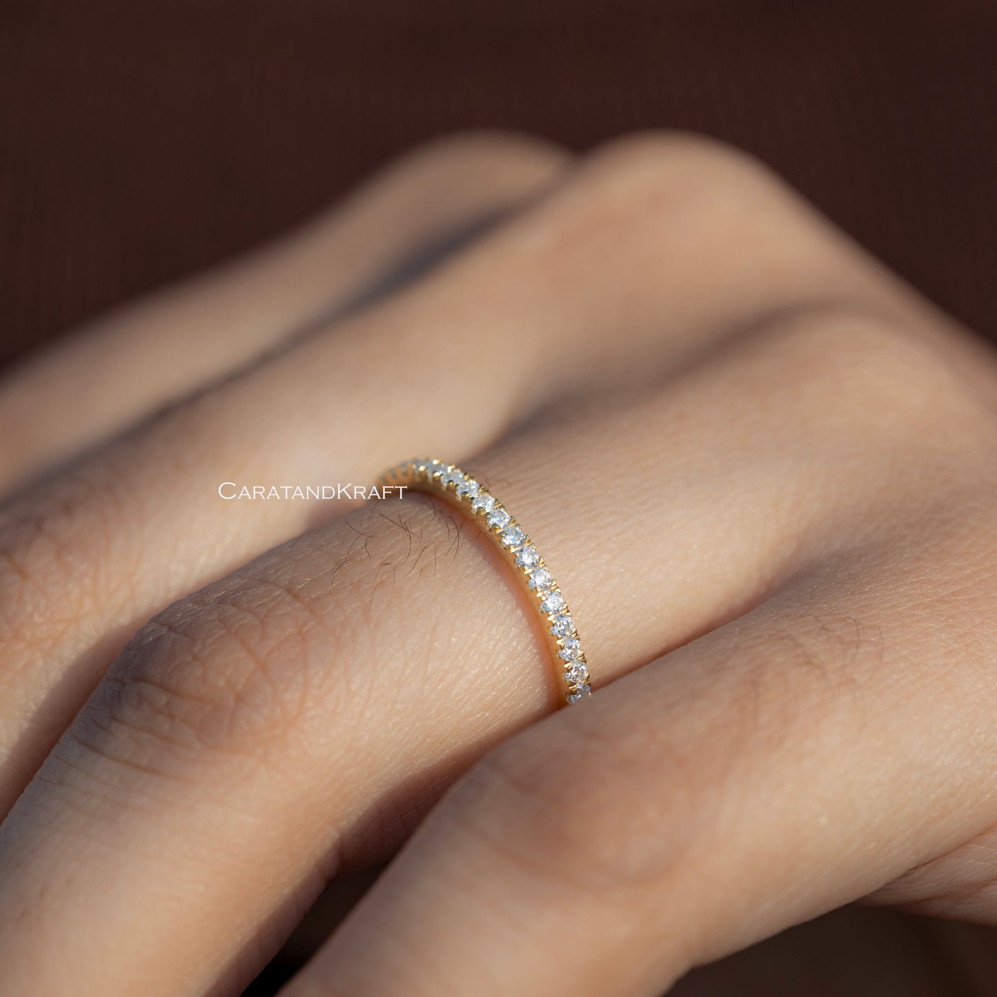 Lab Grown Diamond Round Cut 1.4mm 3/4 Eternity Band