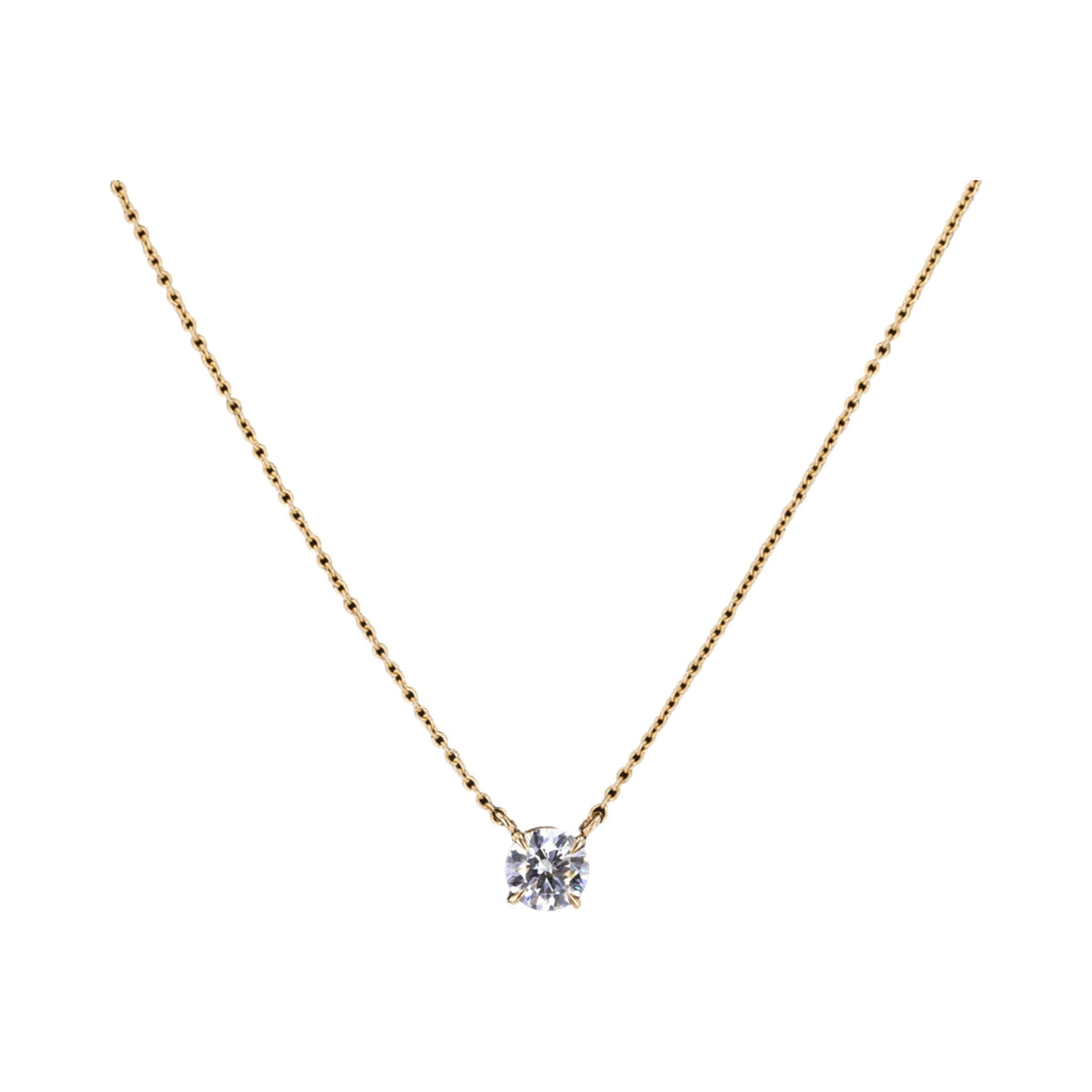 14K Gold Lab Grown Diamond Solitaire Necklace (IGI Certified) from Carat and Kraft, on white