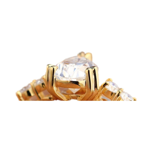 Pear Shaped Minimalist Moissanite Engagement Ring from Carat and Kraft, on white