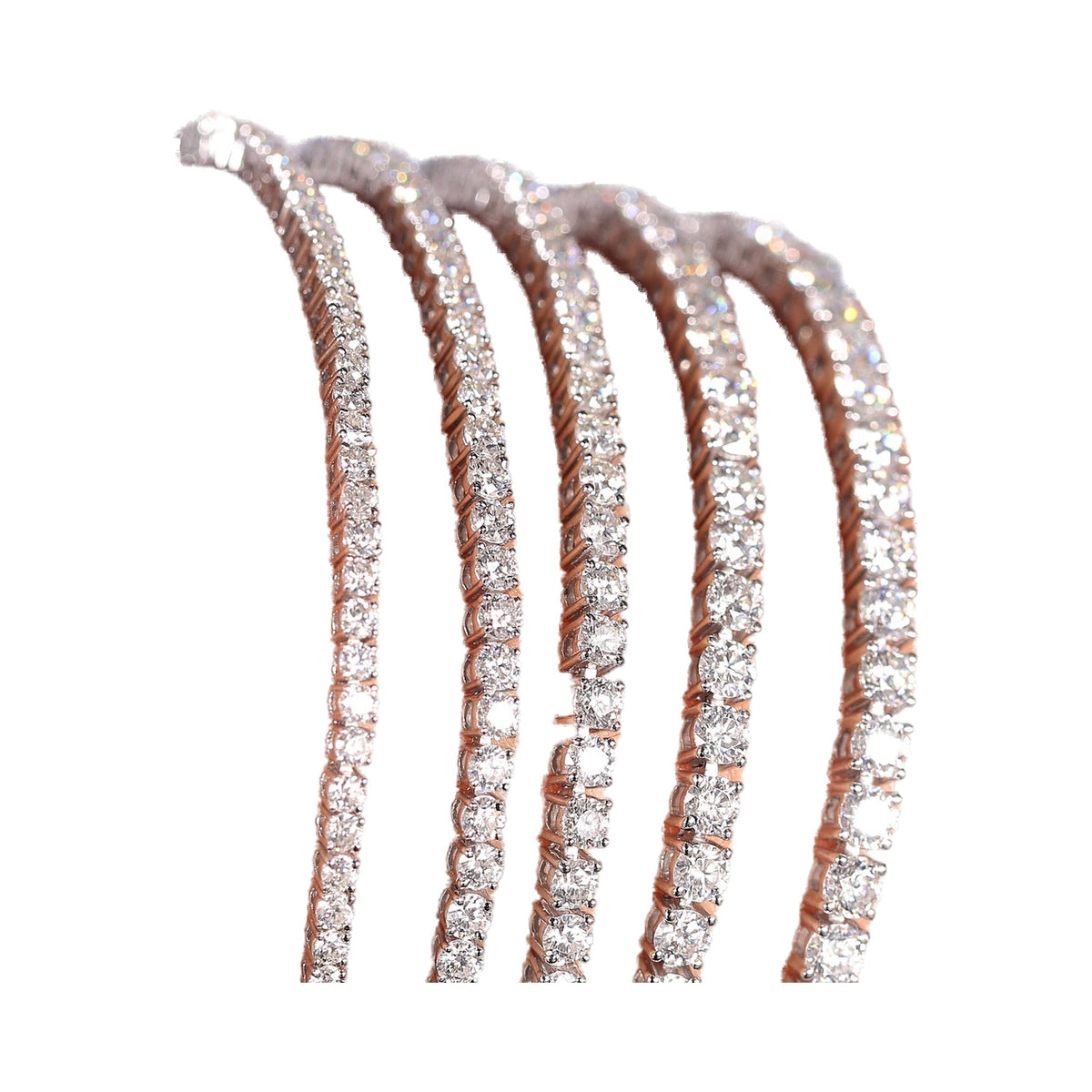 14k Solid Gold Lab Grown Diamond Tennis Bracelet, Stackable Diamond Bracelet from Carat and Kraft, on white