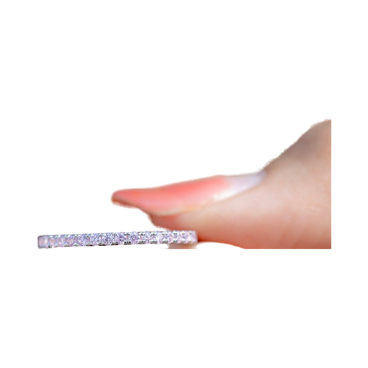 Pink Simulated Diamond Half Eternity Wedding Band from Carat and Kraft, on white
