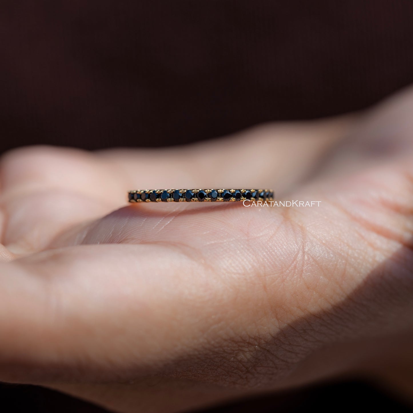 Black Diamond Half Eternity Wedding Band