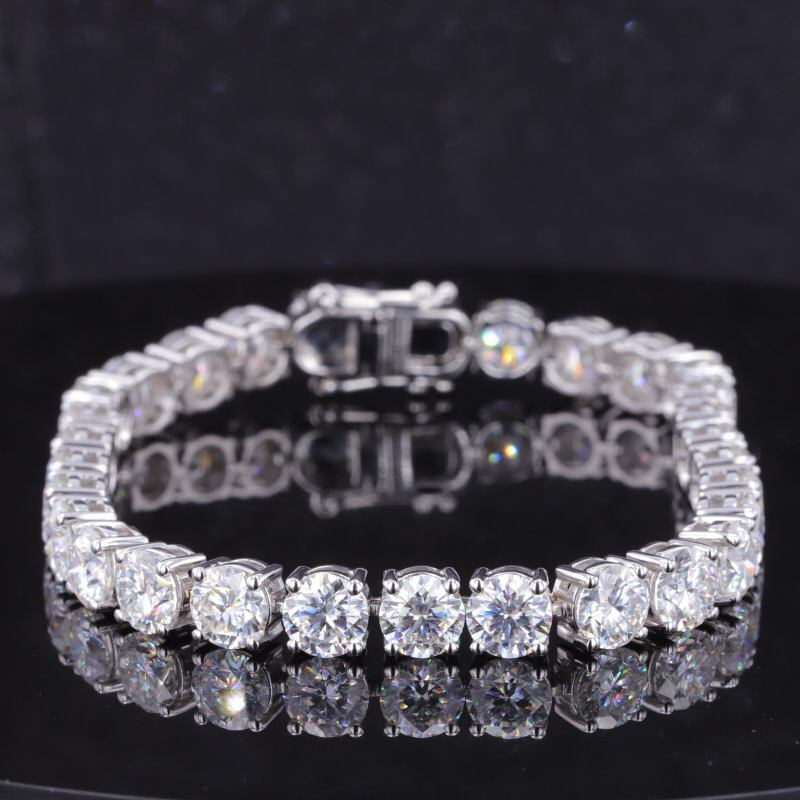 2 - 4.5mm Lab Grown Diamond Bracelet, 925 Sterling Silver Tennis Bracelet