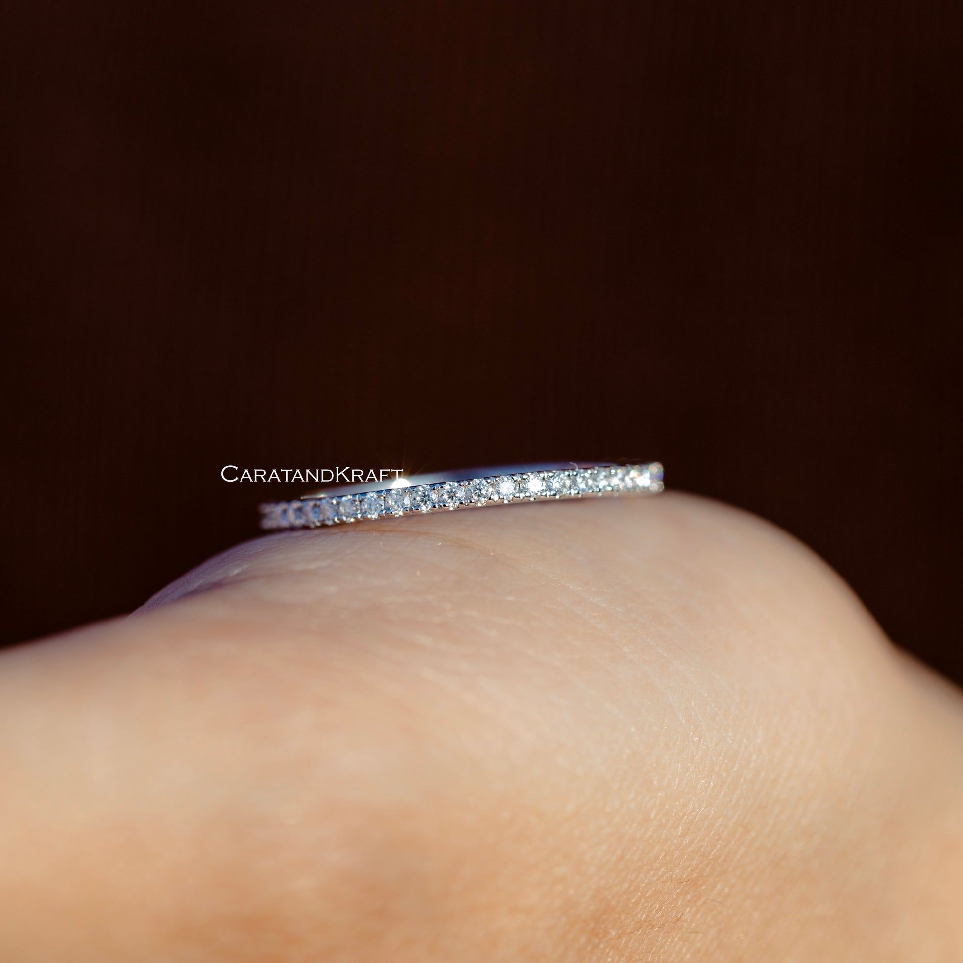 1.2mm Round Lab Grown Diamond 3/4 Eternity Matching Band