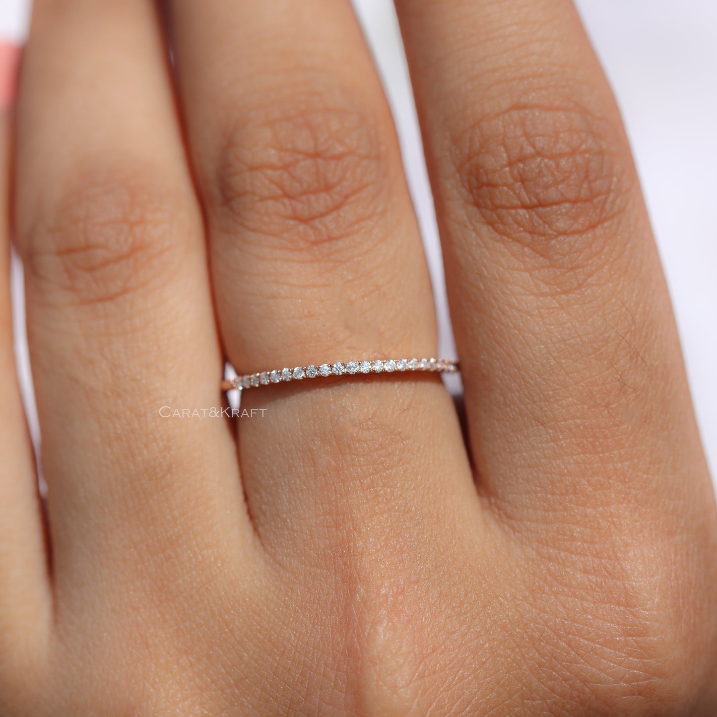 1mm Lab Grown Diamond Half Eternity Wedding Band