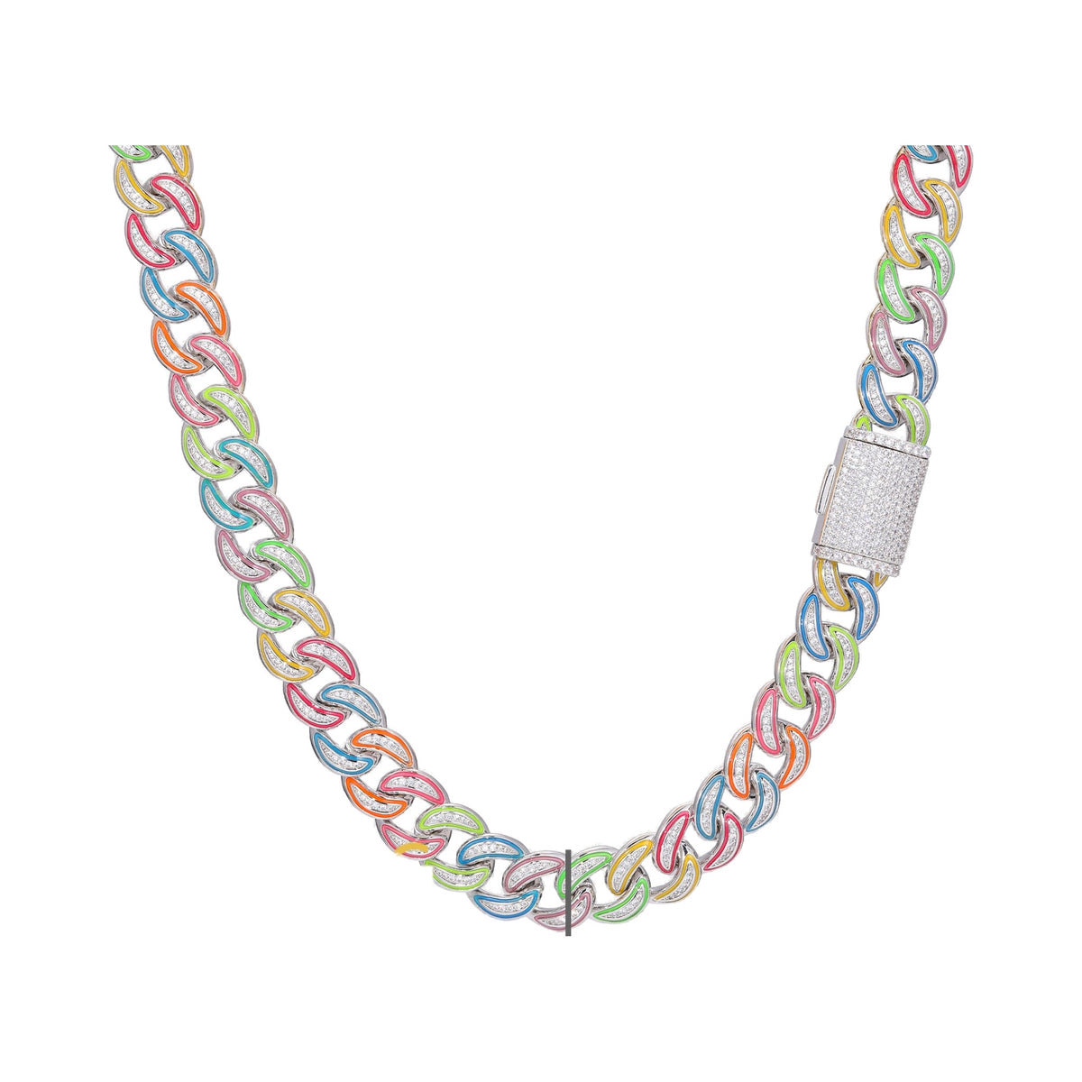 Glow In The Dark Miami Cuban Link Chain Necklace & Bracelet from Carat and Kraft, on white