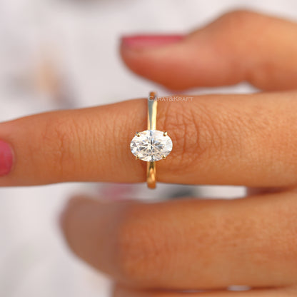 14k Gold 2ct Oval IGI certified Lab Grown Diamond Engagement Ring, view 6