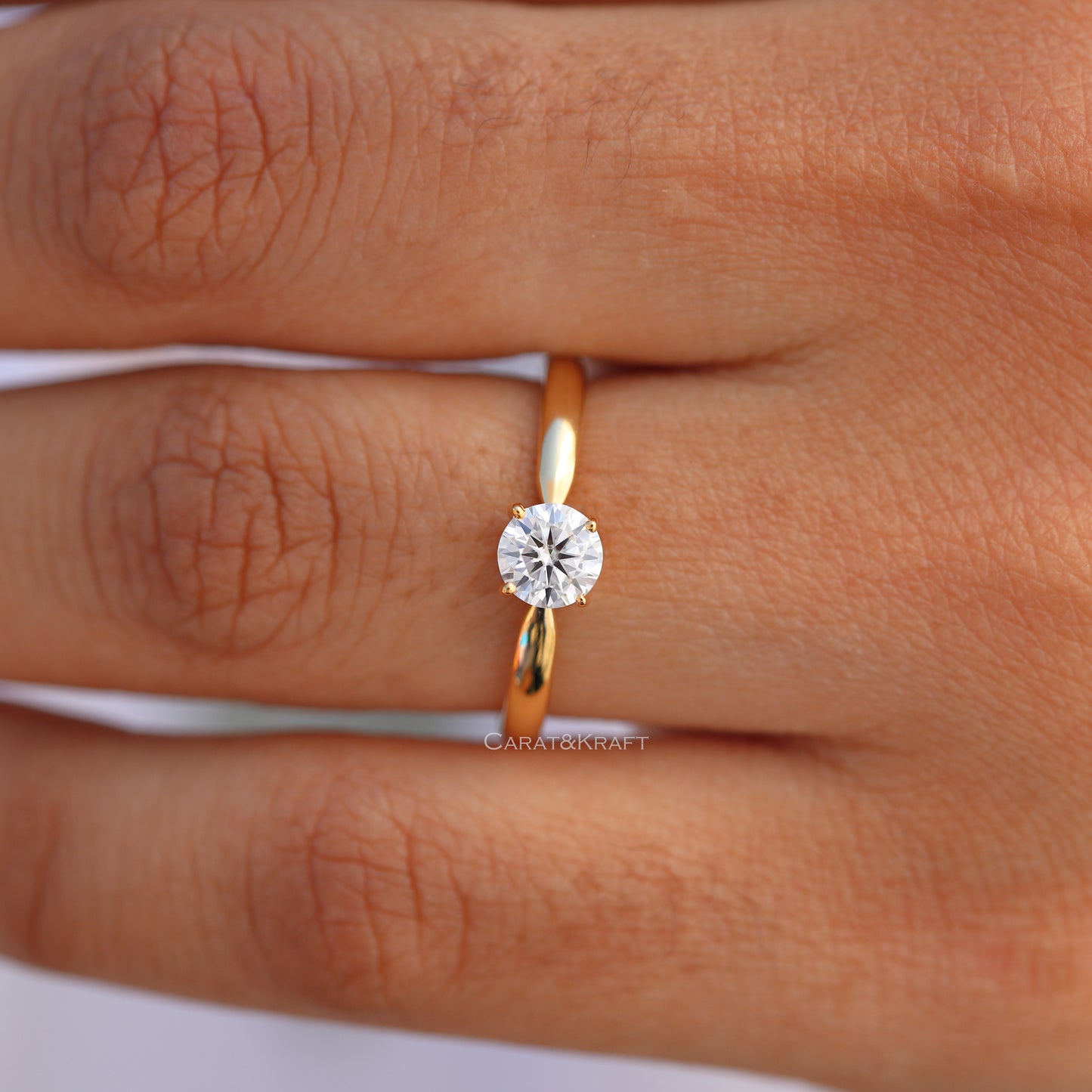 Round Moissanite Solitaire Ring