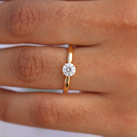 Round Moissanite Solitaire Ring