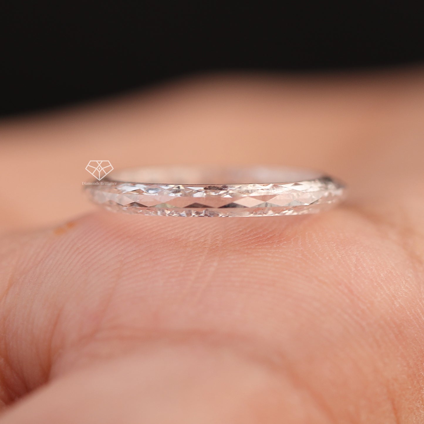 Solid Lab Grown Single-Crystal Diamond Ring - 4.5 US