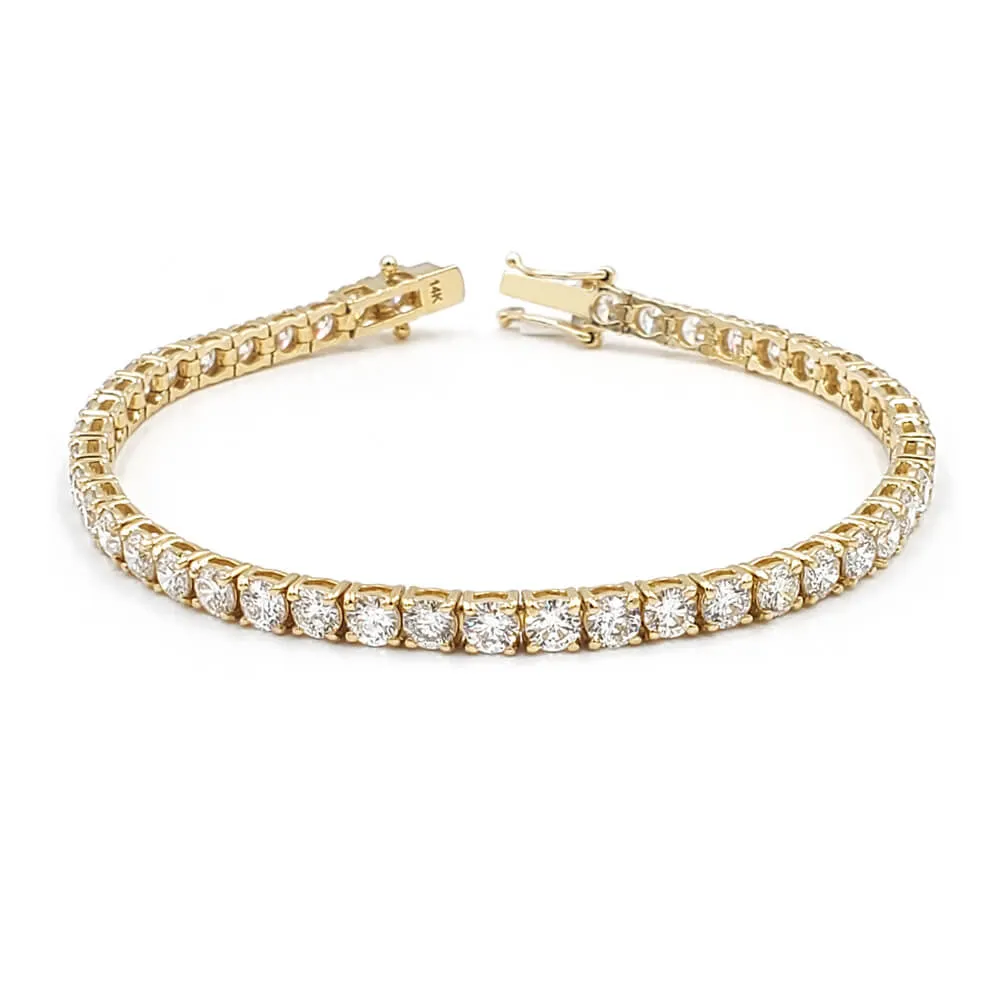 2 - 4.5mm Lab Grown Diamond Bracelet, 925 Sterling Silver Tennis Bracelet